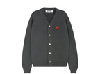 COMME des GARCONS PLAY red heart V-neck cardigan in gray
