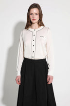 LESHOP BLANC Women's Contrast-Trim Wool-Blend Cardigan L1G32KCD070 — original supplier image 1003-gallery-02