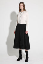 LESHOP BLANC Women's Contrast-Trim Wool-Blend Cardigan L1G32KCD070 — original supplier image 1003-gallery-05