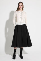 LESHOP BLANC Women's Contrast-Trim Wool-Blend Cardigan L1G32KCD070 — original supplier image 1003-gallery-06