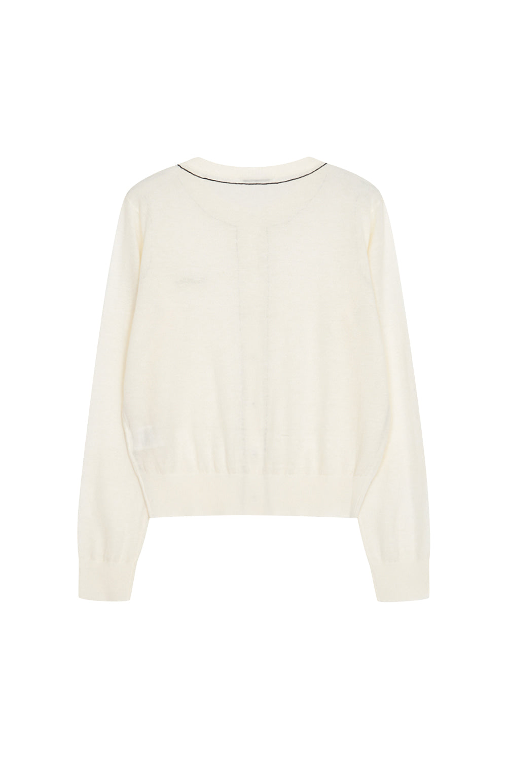 LESHOP BLANC Women's Contrast-Trim Wool-Blend Cardigan L1G32KCD070 — original supplier image 1003-gallery-08