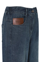 Bonispax Women's Leather-Label Baggy Indigo Jeans B1G32DSL030 — original supplier image 1102-gallery-10