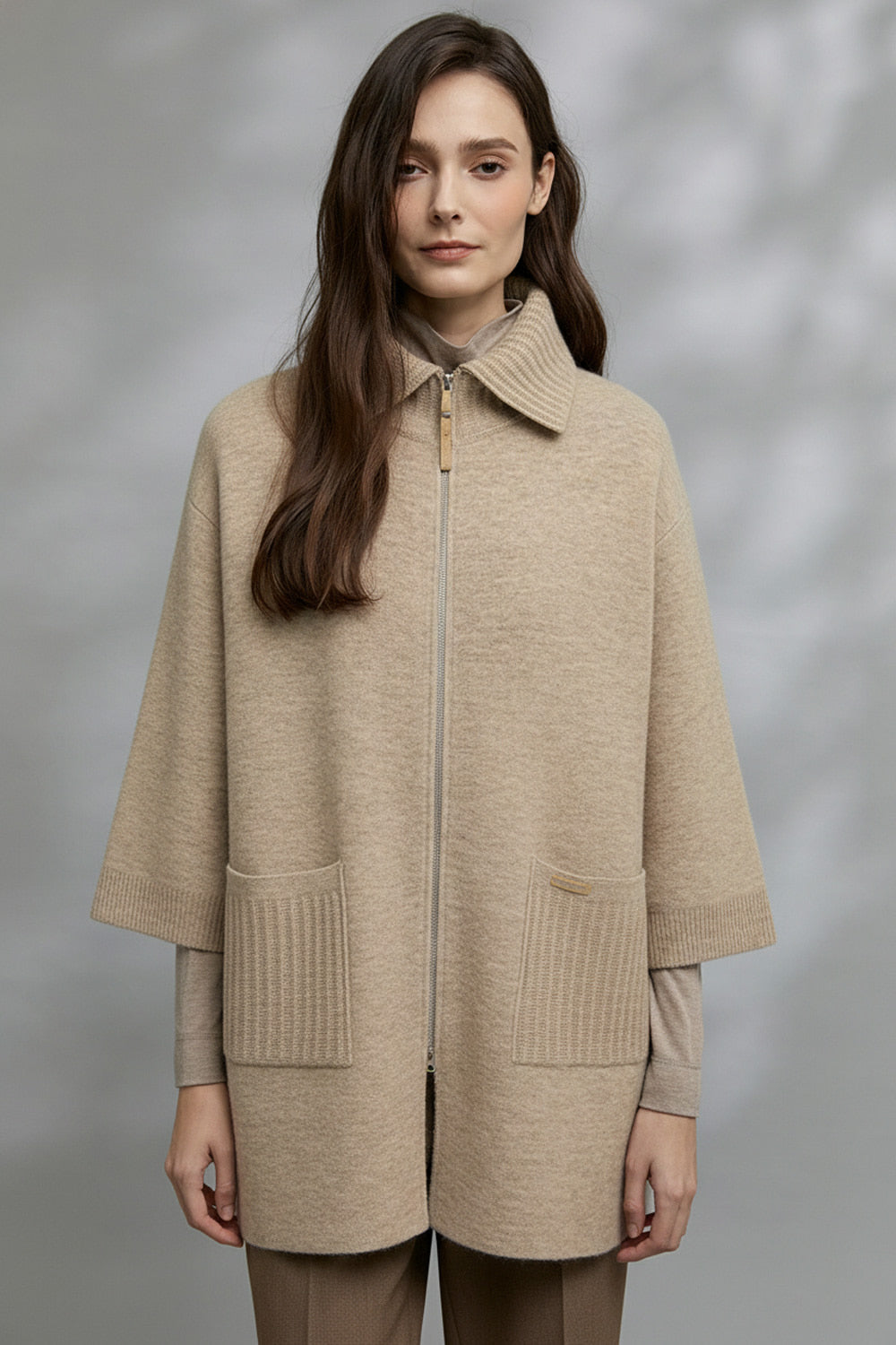 the renoma Women's High-Neck Long Zip Cardigan R3G42KCD020 — original supplier image 1295-gallery-00