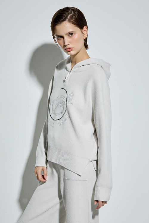 Bonispax Women's Boucle Half-Zip Hooded Knit Pullover B3G42KPO920 — original supplier image 1311-gallery-00