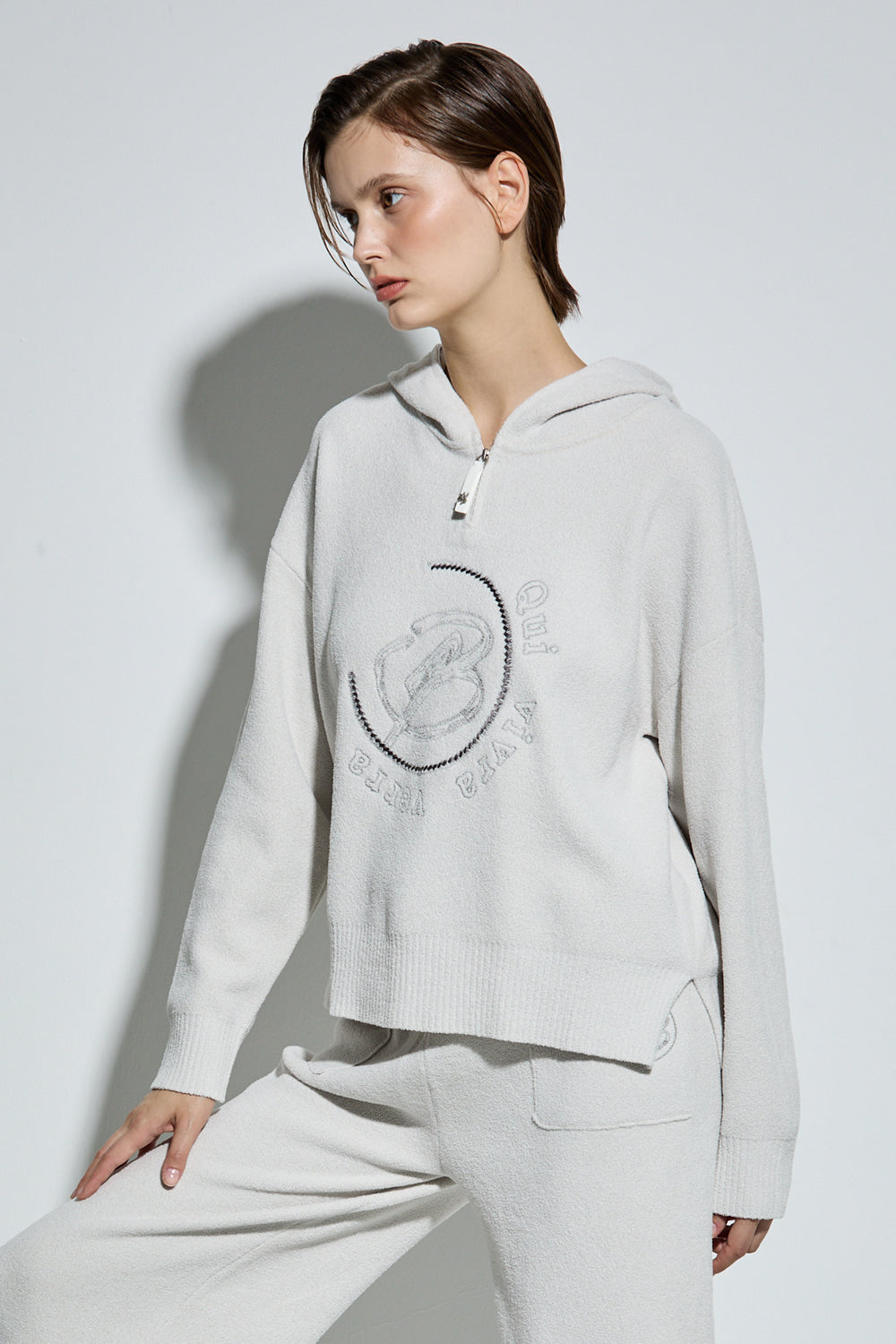Bonispax Women's Boucle Half-Zip Hooded Knit Pullover B3G42KPO920 — original supplier image 1311-gallery-03