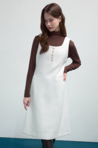 Reete Women's Square-Neck Button-Detail Tweed Dress U1F41WOP030 — original supplier image 1590-gallery-00