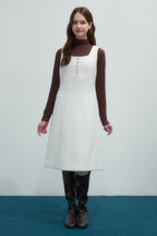 Reete Women's Square-Neck Button-Detail Tweed Dress U1F41WOP030 — original supplier image 1590-gallery-03