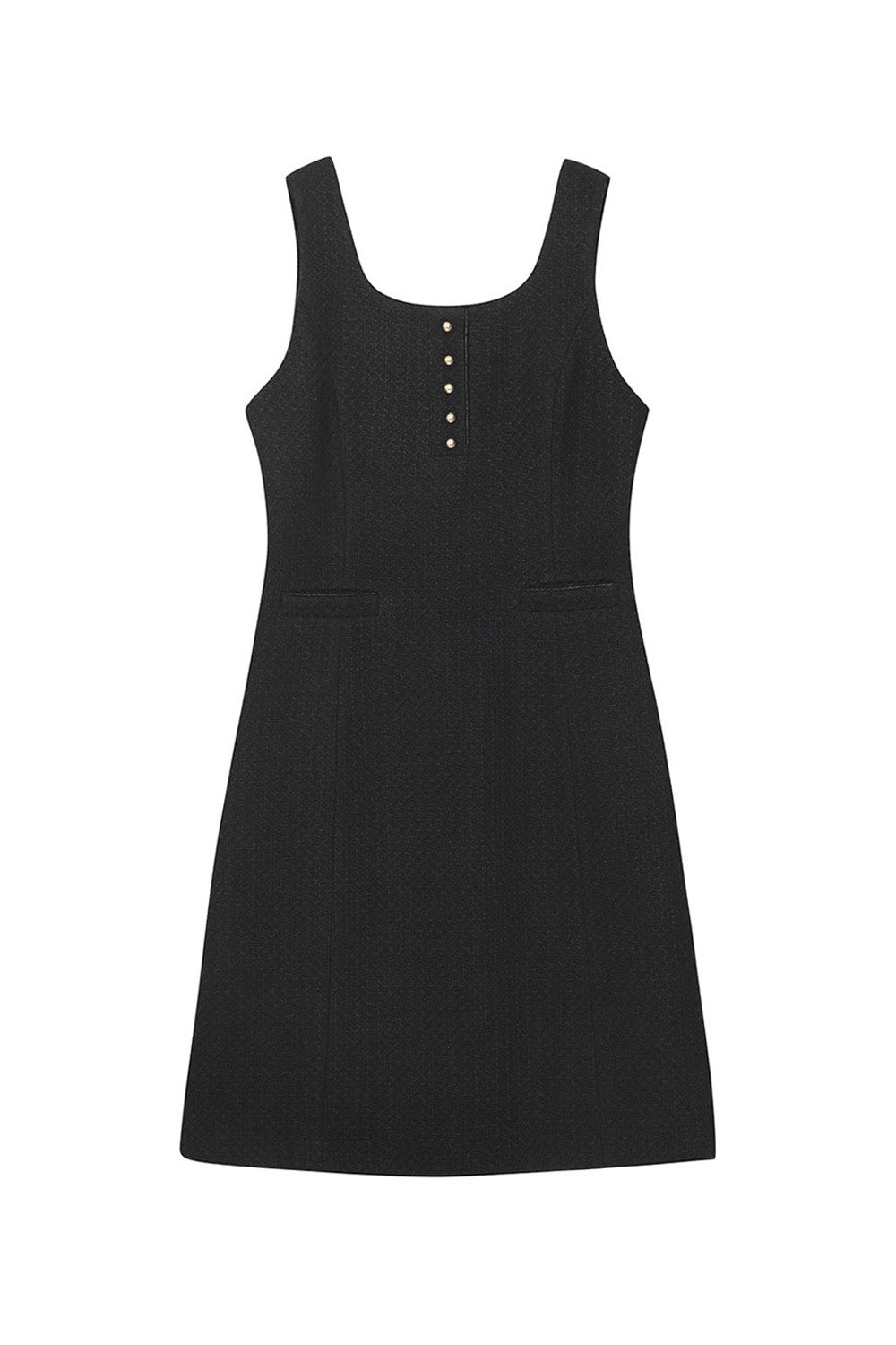 Reete Women's Square-Neck Button-Detail Tweed Dress U1F41WOP030 — original supplier image 1590-gallery-09