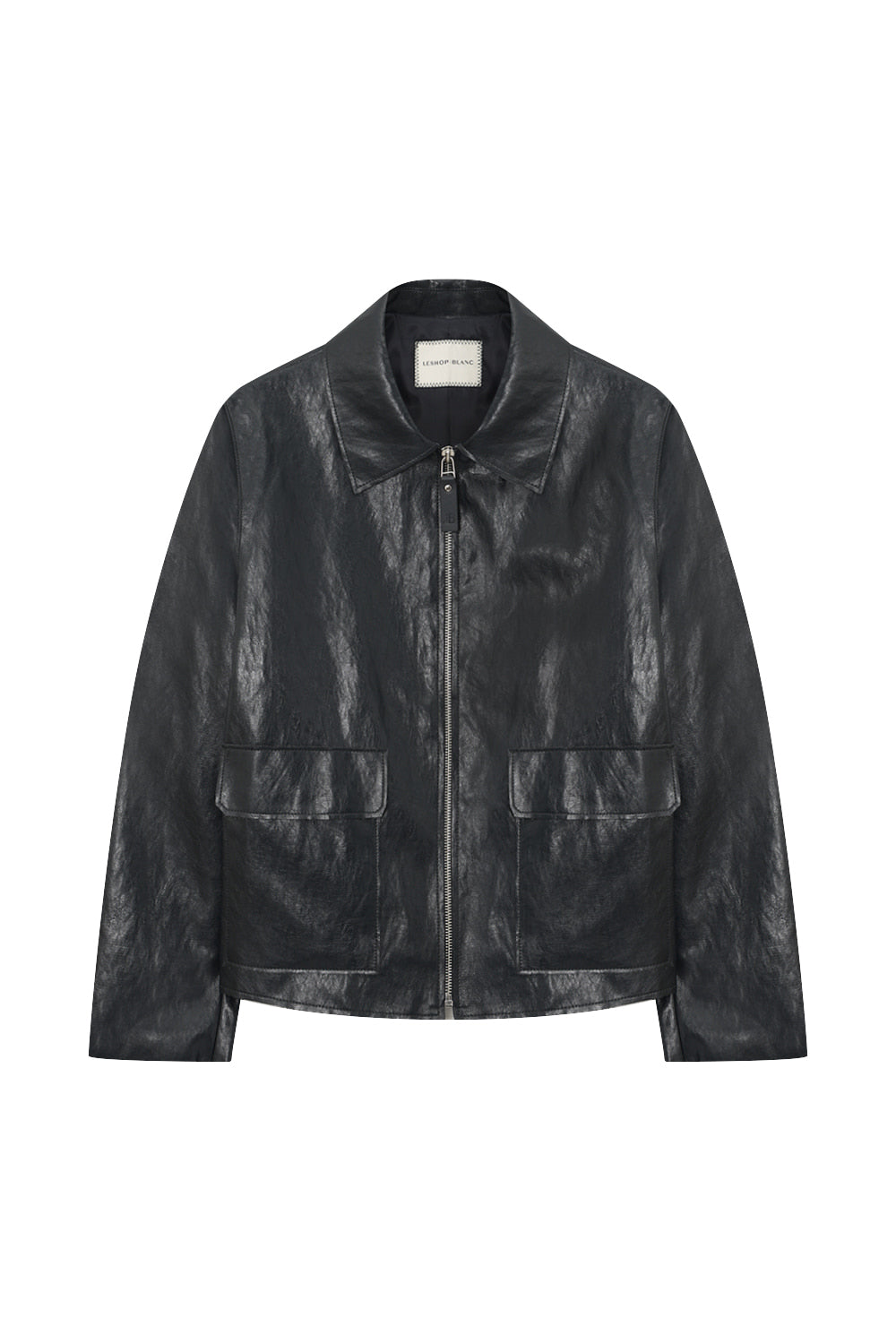 LESHOP BLANC Women's Collared Patch-Detail Faux-Leather Zip Jacket L1G32LJK030 — 1938-gallery-03