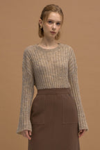 LESHOP BLANC Women's Glitter Ribbed Crewneck Sweater L2G45KPO200 — 2225-gallery-03