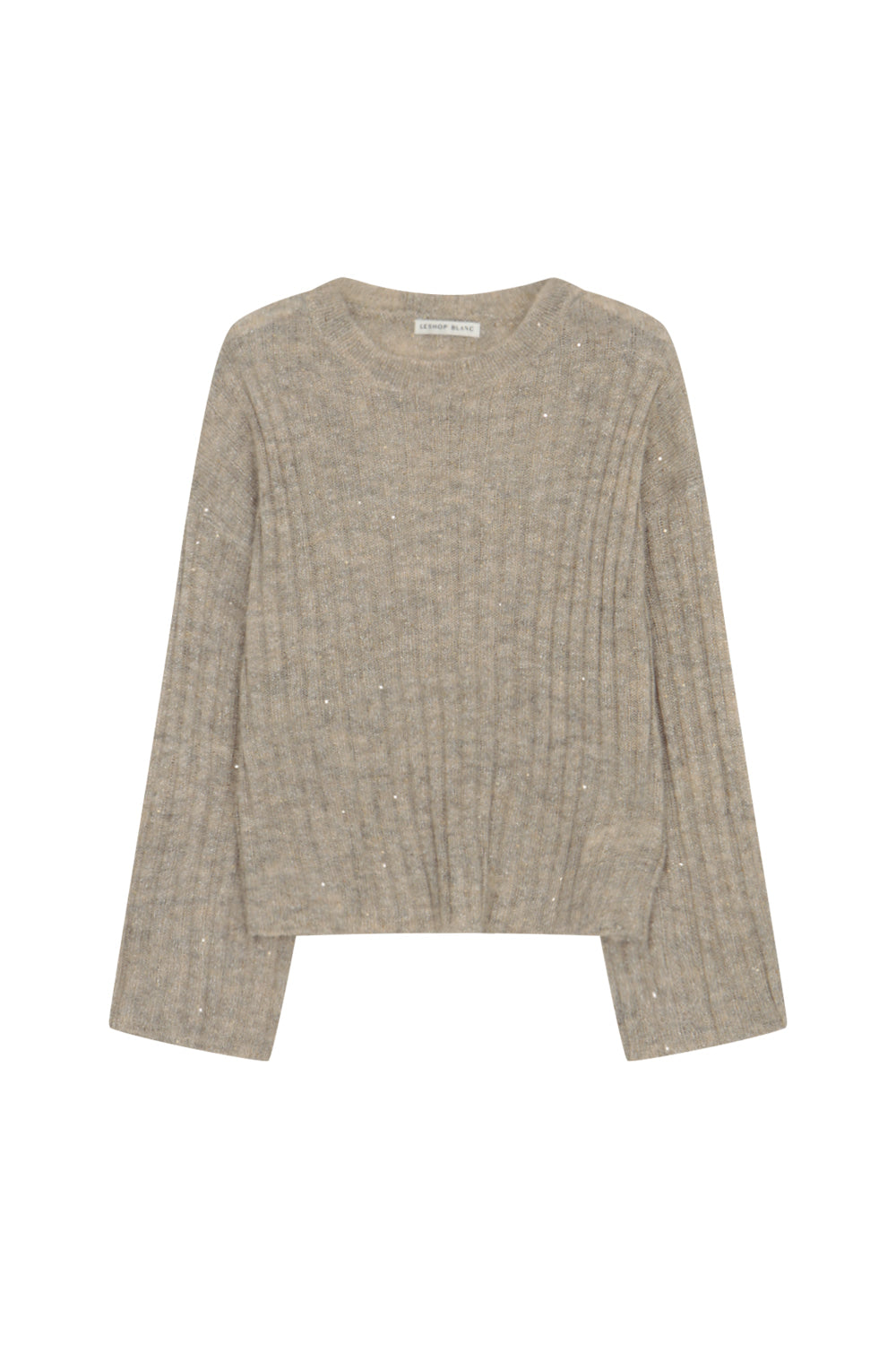 LESHOP BLANC Women's Glitter Ribbed Crewneck Sweater L2G45KPO200 — 2225-gallery-07