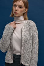 LESHOP BLANC Women's Two-Way Zip Tweed-Knit Cardigan L1G42KCD070 — original supplier image 2246-gallery-02