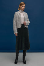LESHOP BLANC Women's Two-Way Zip Tweed-Knit Cardigan L1G42KCD070 — original supplier image 2246-gallery-04