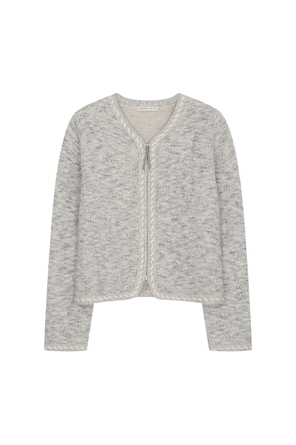 LESHOP BLANC Women's Two-Way Zip Tweed-Knit Cardigan L1G42KCD070 — original supplier image 2246-gallery-07