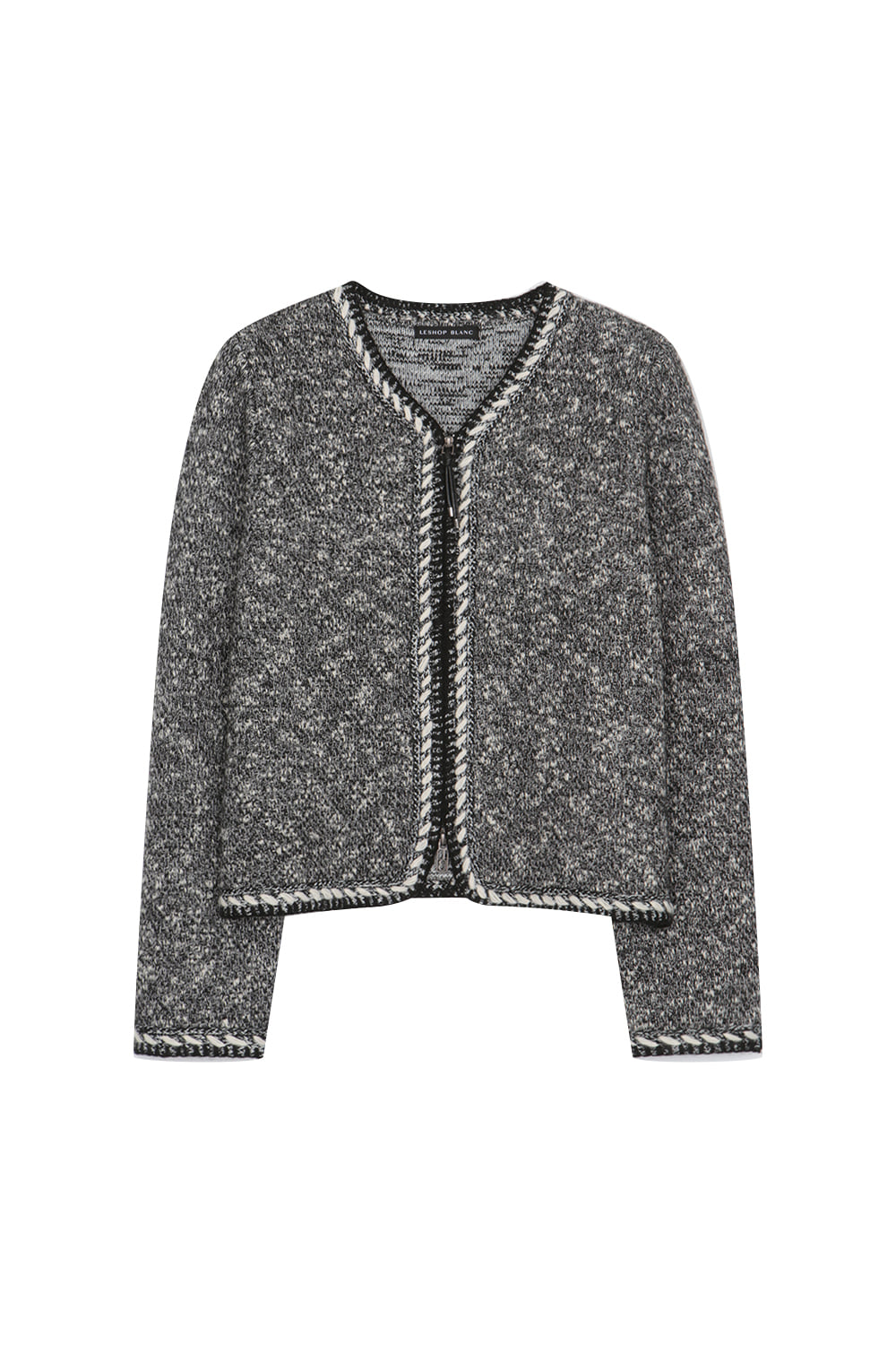 LESHOP BLANC Women's Two-Way Zip Tweed-Knit Cardigan L1G42KCD070 — original supplier image 2246-gallery-09