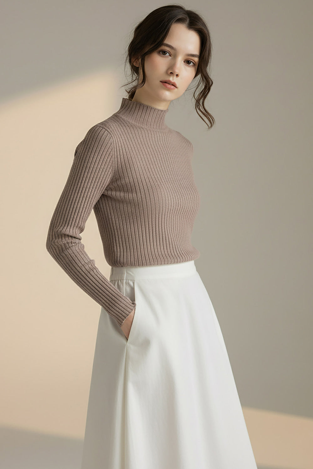 BONISPAX Slim-Fit Ribbed Mock-Neck Sweater B2F46KPO220 — original supplier image 2339-gallery-00