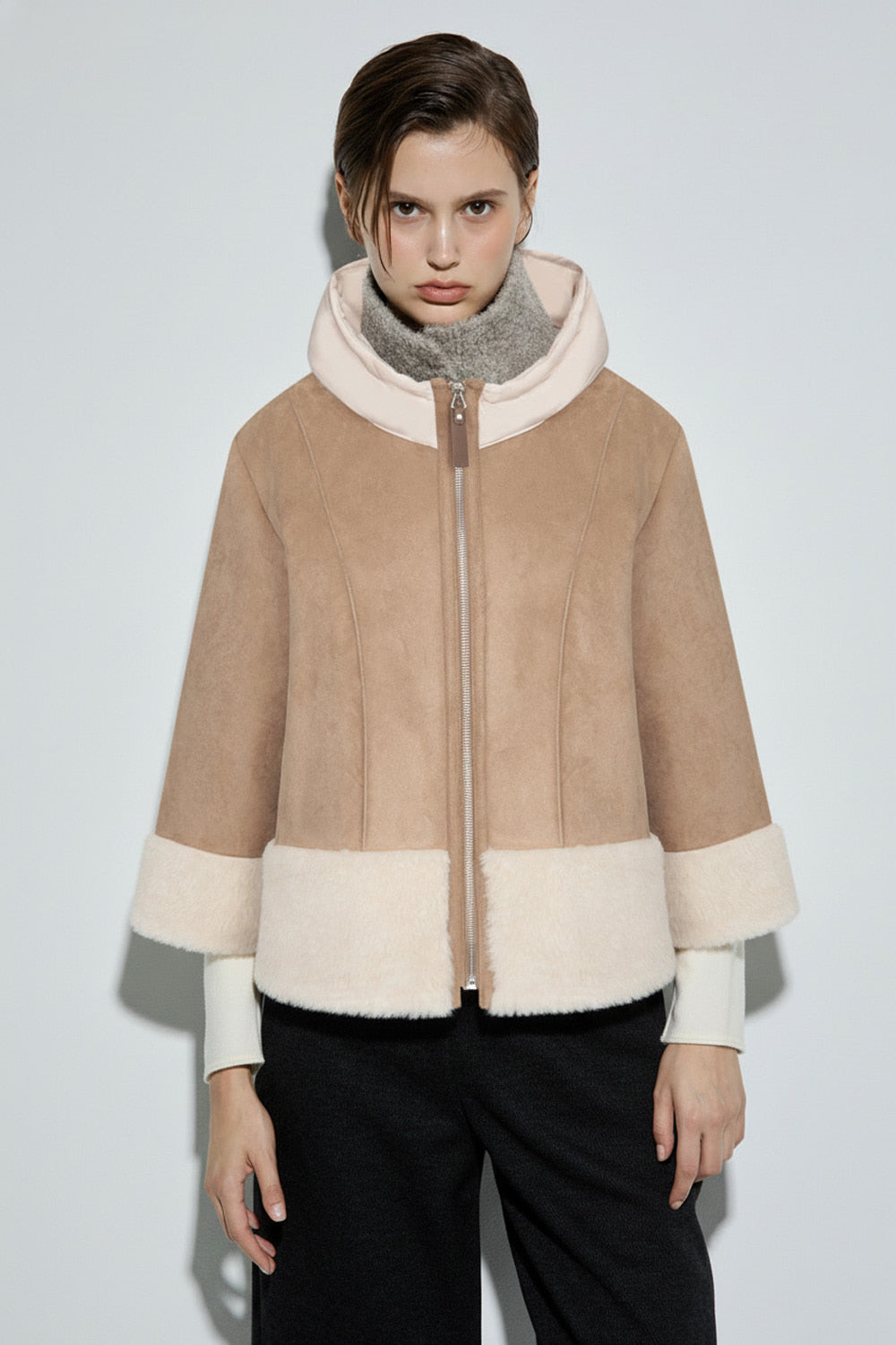 Bonispax Women's Down-Hood Faux Shearling Zip Jacket B1G42MJK510 — original supplier image 2693-gallery-00