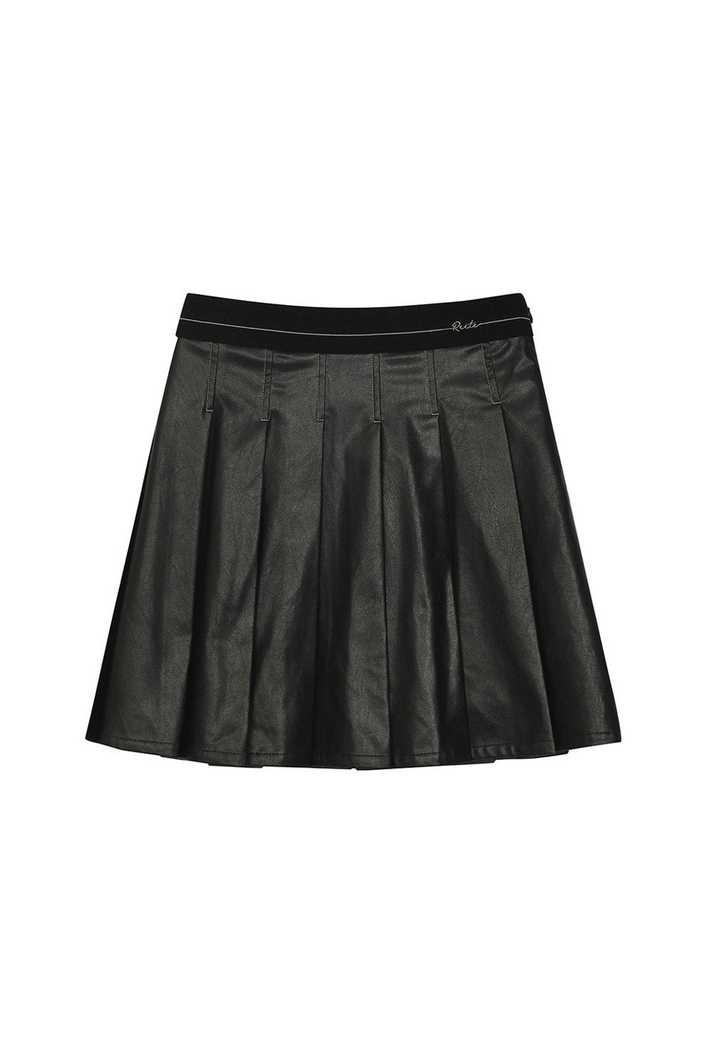 Reete Women's Lettered-Waist Pleated Faux-Leather Skirt U1F32LSK010 — 324-gallery-07
