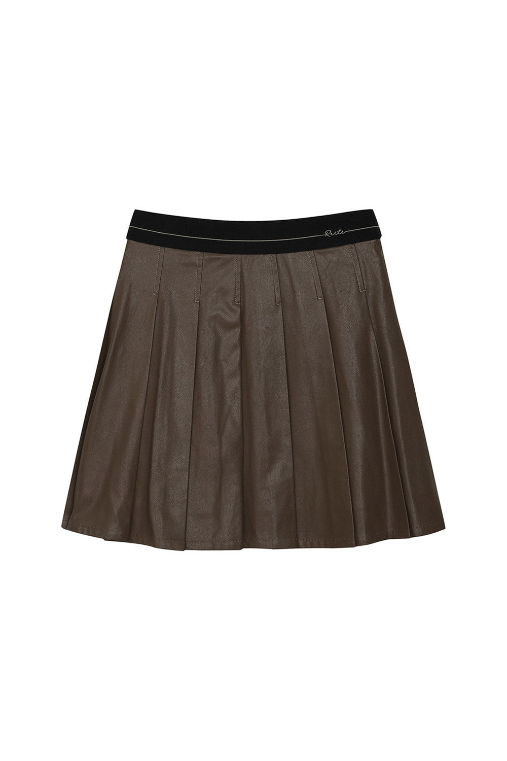 Reete Women's Lettered-Waist Pleated Faux-Leather Skirt U1F32LSK010 — 324-gallery-09