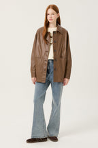 Reete Women's Contrast-Stitch Faux-Leather Collared Jacket U1F32LJK020 — original supplier image 389-gallery-04