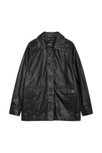 Reete Women's Contrast-Stitch Faux-Leather Collared Jacket U1F32LJK020 — original supplier image 389-gallery-07