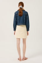 Reete Women's Corduroy-Collar Cropped Denim Jacket U1F32DJK010 — 392-gallery-06