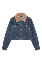 Reete Women's Corduroy-Collar Cropped Denim Jacket U1F32DJK010 — 392-gallery-07