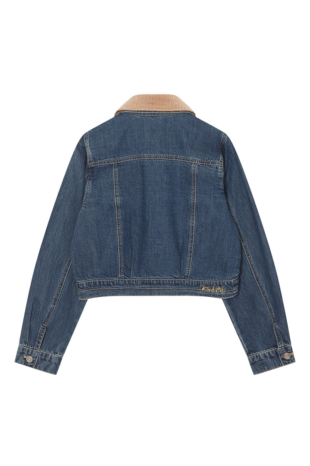 Reete Women's Corduroy-Collar Cropped Denim Jacket U1F32DJK010 — 392-gallery-08