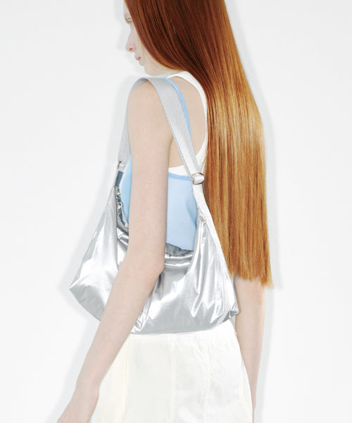 Fennec Medium Nylon Hobo Bag – Silver original view 4141120-gallery-01
