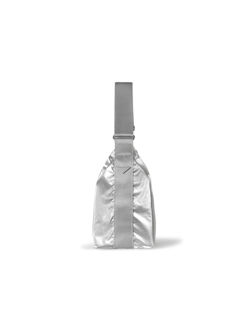 Fennec Medium Nylon Hobo Bag – Silver original view 4141120-gallery-03