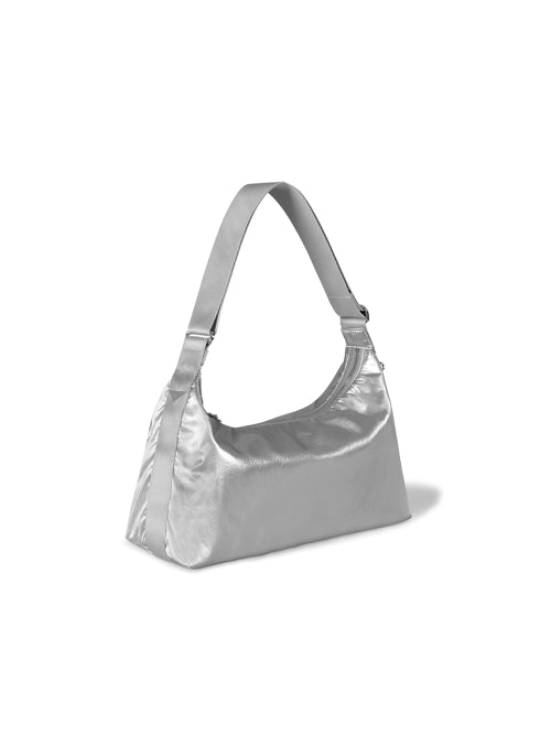 Fennec Medium Nylon Hobo Bag – Silver original view 4141120-hero-00