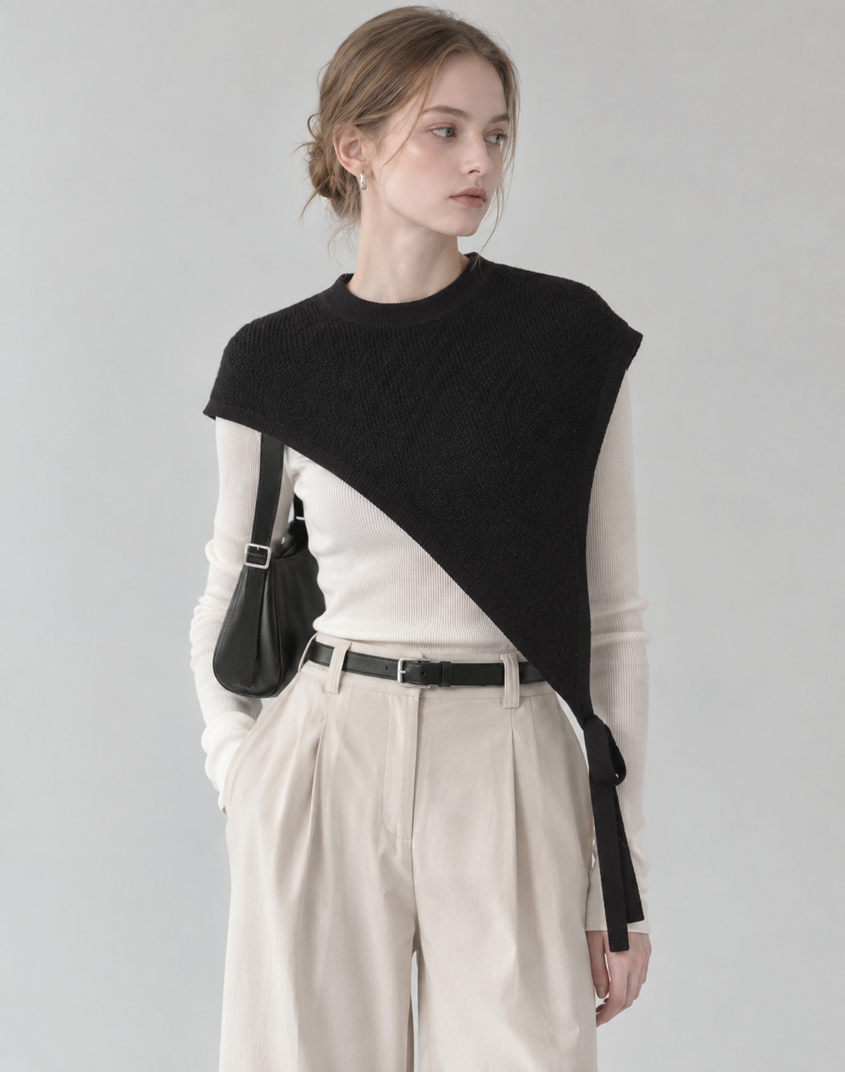BONISPAX Round-Neck Mini Knit Cape B1F37AMF030 — original supplier image 432260225-hero-00