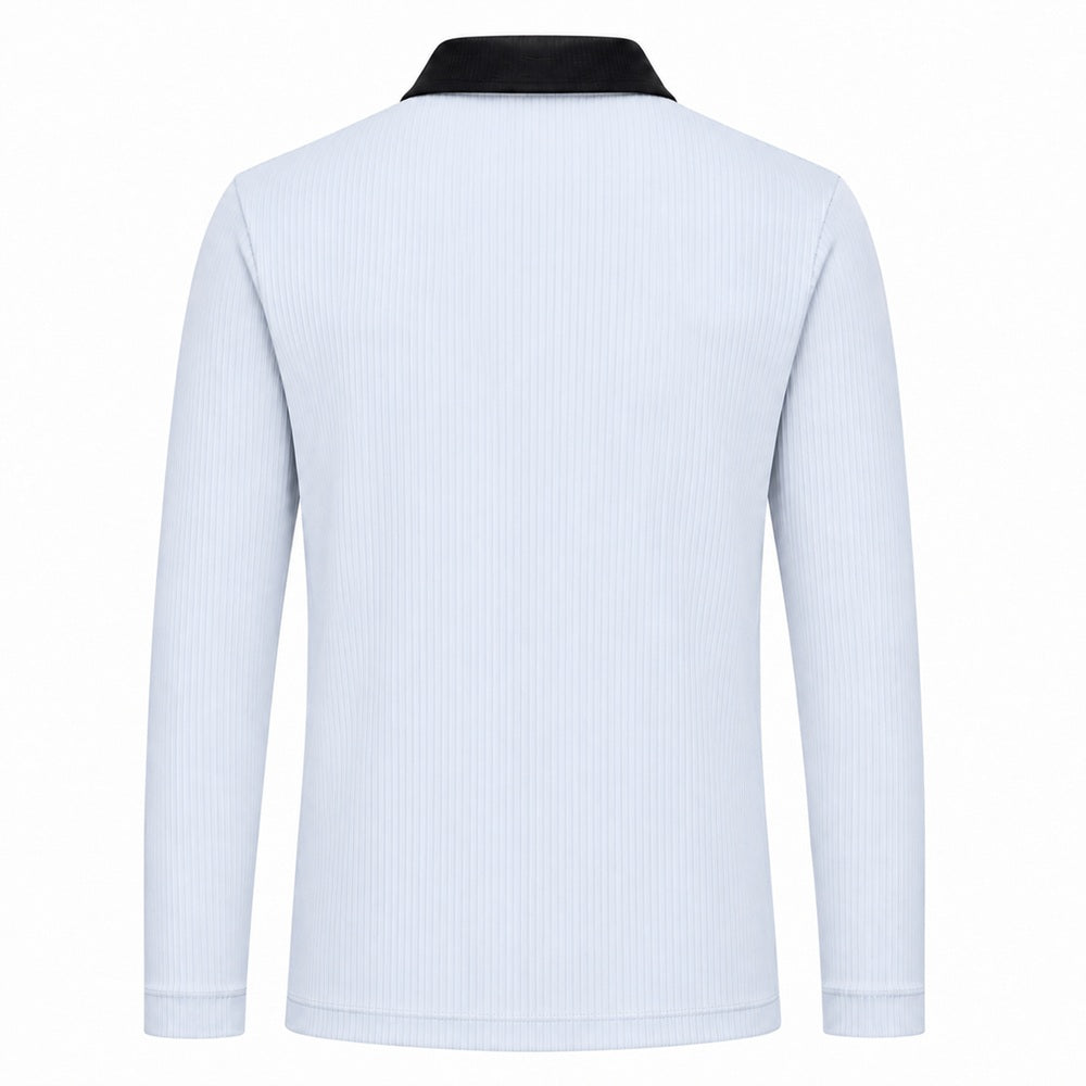 DENNIS Golf Men’s Contrast-Collar Ribbed Stretch Long-Sleeve Polo NARFMTS012 — original supplier image 435178823-gallery-05