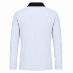 DENNIS Golf Men’s Contrast-Collar Ribbed Stretch Long-Sleeve Polo NARFMTS012 — original supplier image 435178823-gallery-05