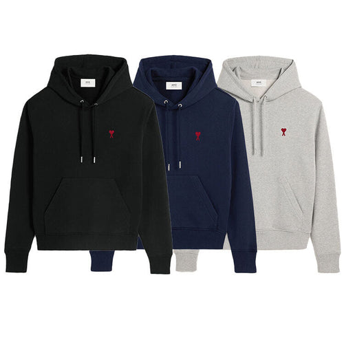AMI Paris Heart Logo Pullover Hoodie - original supplier photograph