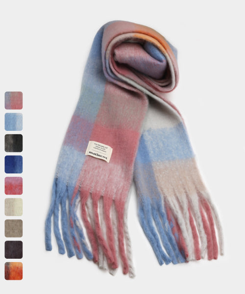 MATINCOX Oversized Check Fringe Scarf – 9 Colors original view 4474051-gallery-01