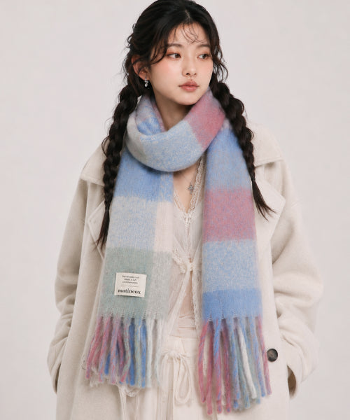 MATINCOX Oversized Check Fringe Scarf – 9 Colors original view 4474051-hero-00