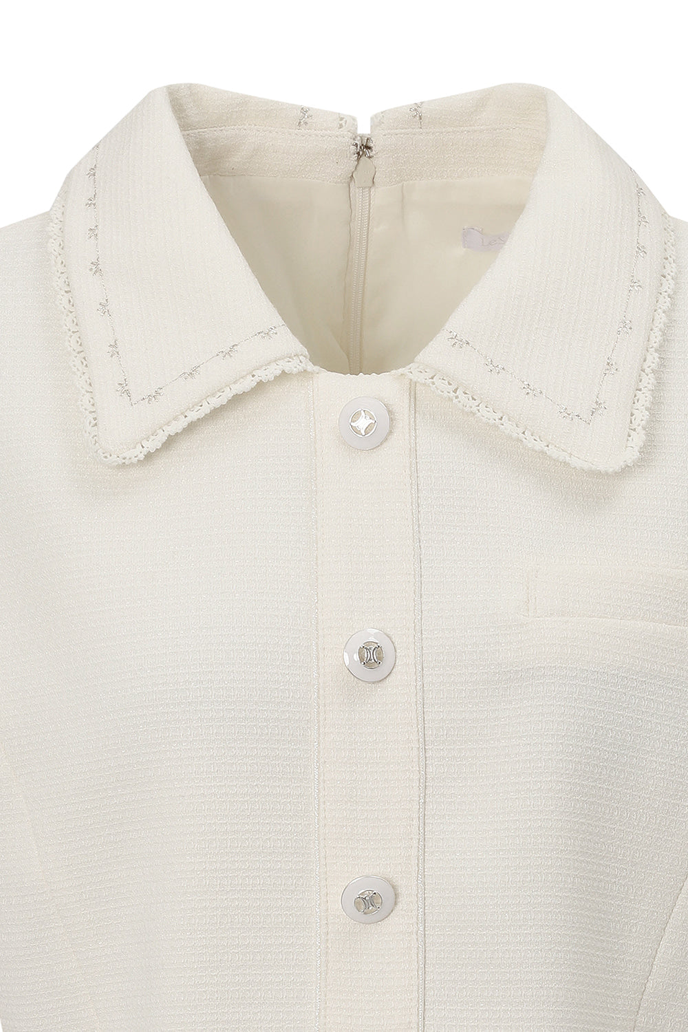 LESHOP BLANC Women's Cropped-Jacket-Effect Tweed Dress L1G11WOP010 — original supplier image 4502-gallery-04