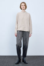 BONISPAX Diagonal-Pintuck Mock-Neck Sweater B1G15KPO110 — original supplier image 5412-gallery-01