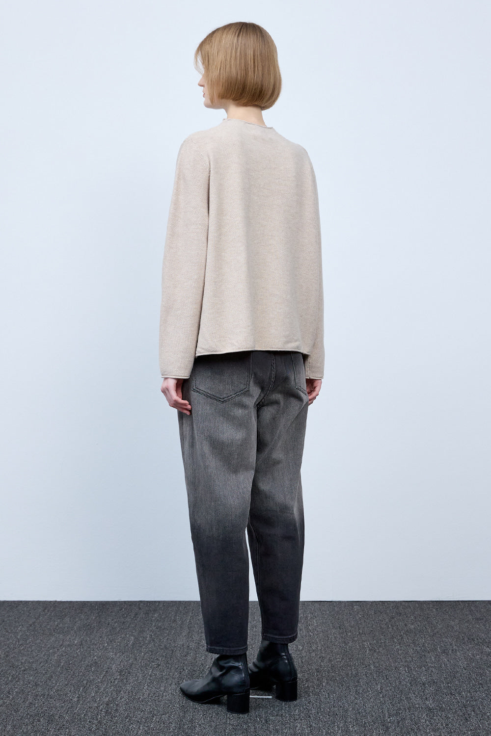 BONISPAX Diagonal-Pintuck Mock-Neck Sweater B1G15KPO110 — original supplier image 5412-gallery-04