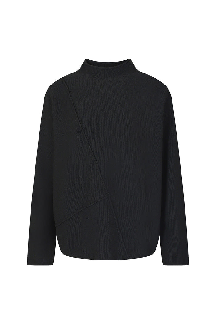 BONISPAX Diagonal-Pintuck Mock-Neck Sweater B1G15KPO110