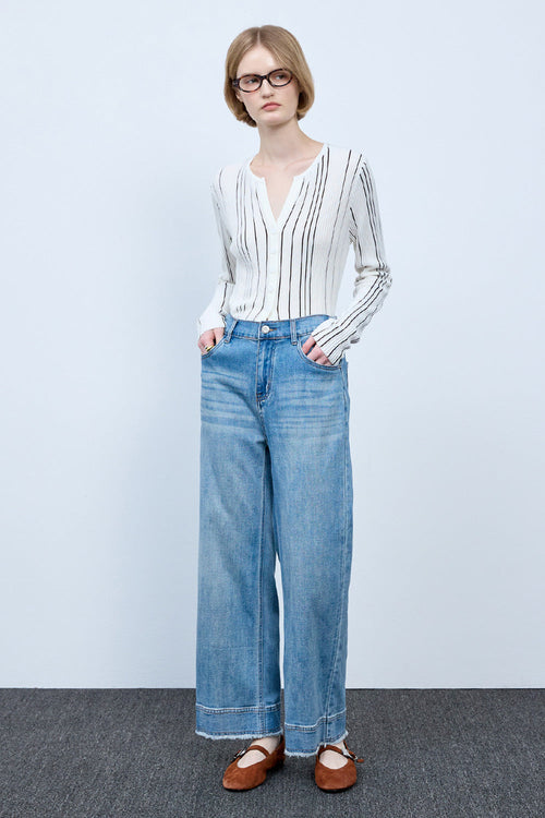 Bonispax Women's Frayed-Hem Wide-Leg Jeans B1G15DSL060 — 5442-gallery-00