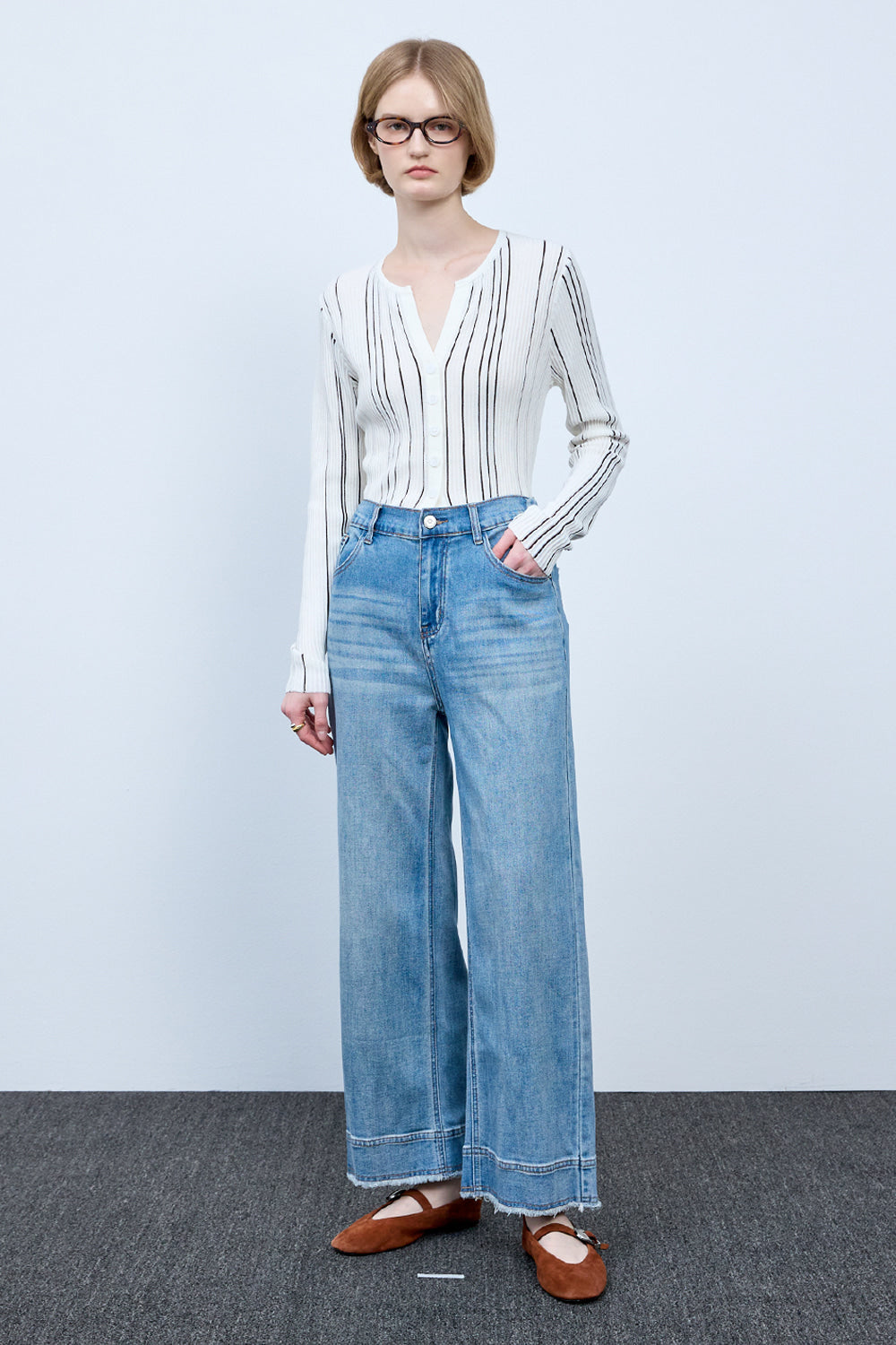 Bonispax Women's Frayed-Hem Wide-Leg Jeans B1G15DSL060 — 5442-gallery-03