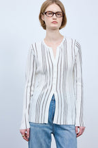 Bonispax Women's Vertical-Stripe Ribbed Cardigan B1G15KCD030 — 5492-gallery-02