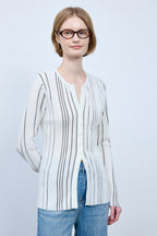 Bonispax Women's Vertical-Stripe Ribbed Cardigan B1G15KCD030 — 5492-gallery-05
