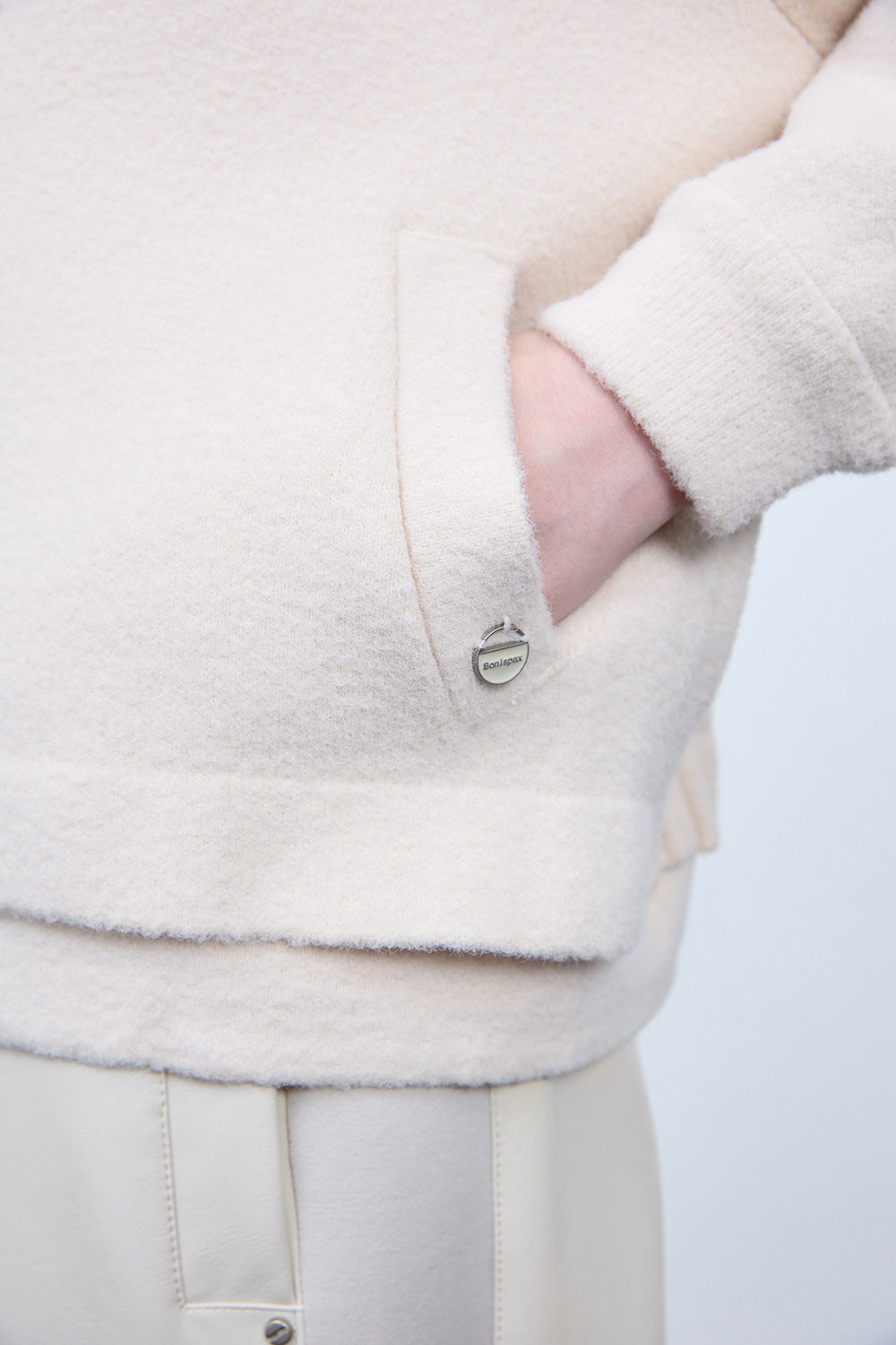Bonispax Women's High-Neck Eyelash-Knit Zip Cardigan B1G15KCD040 — original supplier image 5493-gallery-05