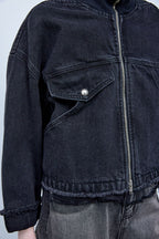 Bonispax Women's Knit-Collar Zip Denim Jacket B1G12DJK010 — 5496-gallery-05