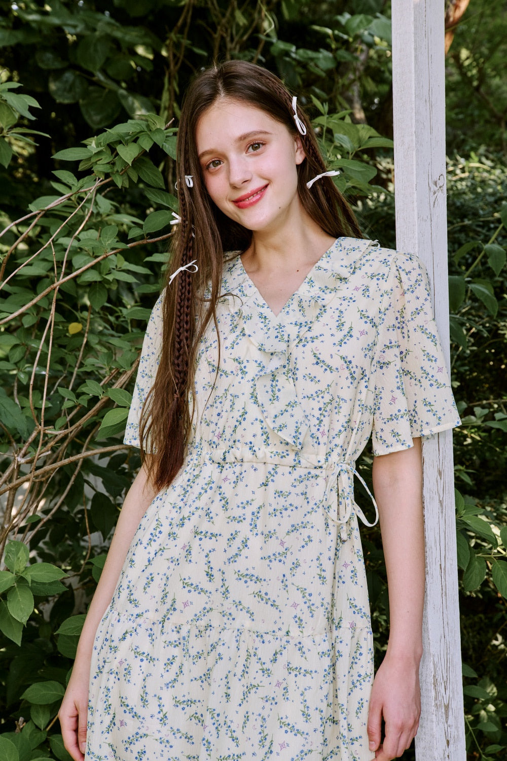 Reete Floral Chiffon Long Dress U1F22WOP100 — original supplier image 7425-gallery-00