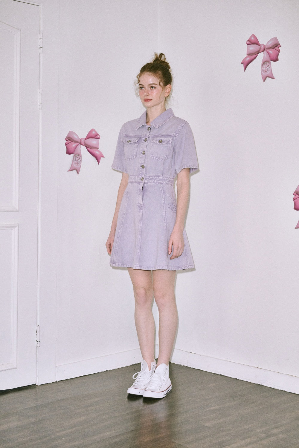 Reete Belted Collared Denim Dress U1F22DOP010 — original supplier image 7426-gallery-02