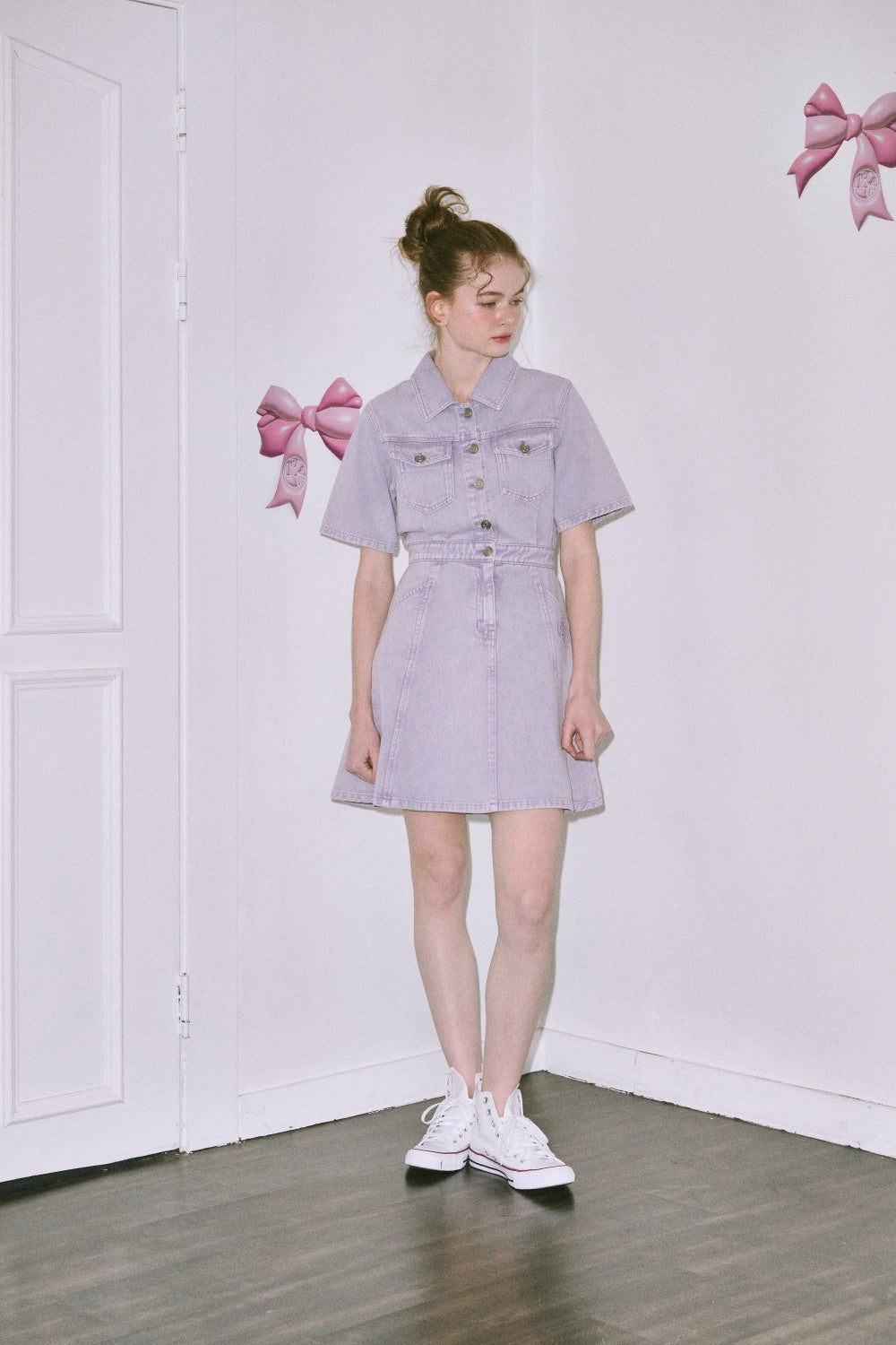 Reete Belted Collared Denim Dress U1F22DOP010 — original supplier image 7426-gallery-03